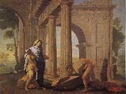 POUSSIN, Nicolas Theseus Finding His Father's Arms painting